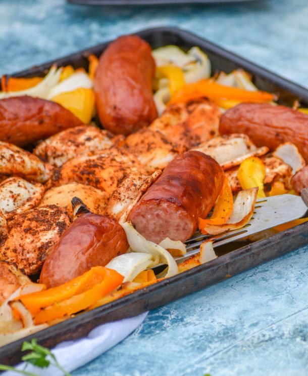 Smoked Sausage Sheet Pan Dinner With Pierogies Sons R Us