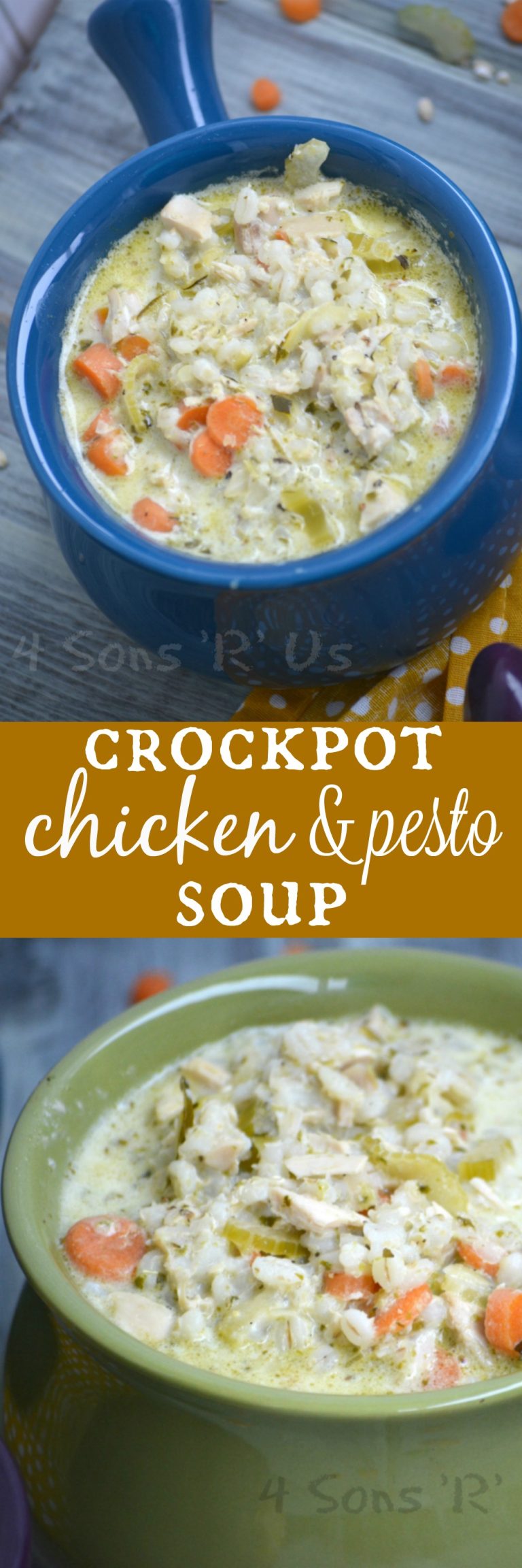 Crockpot Chicken And Pesto Soup - 4 Sons 'R' Us