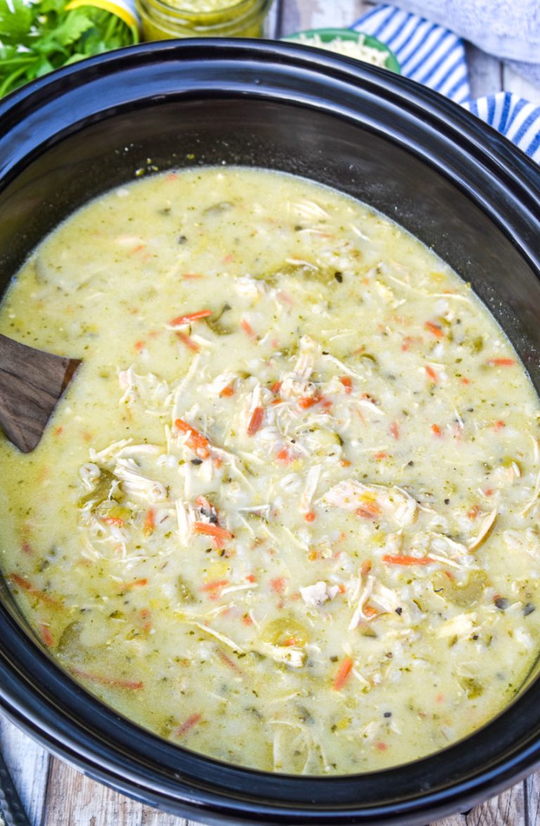 Chicken Pesto Soup (Slow Cooker Recipe) - 4 Sons 'R' Us
