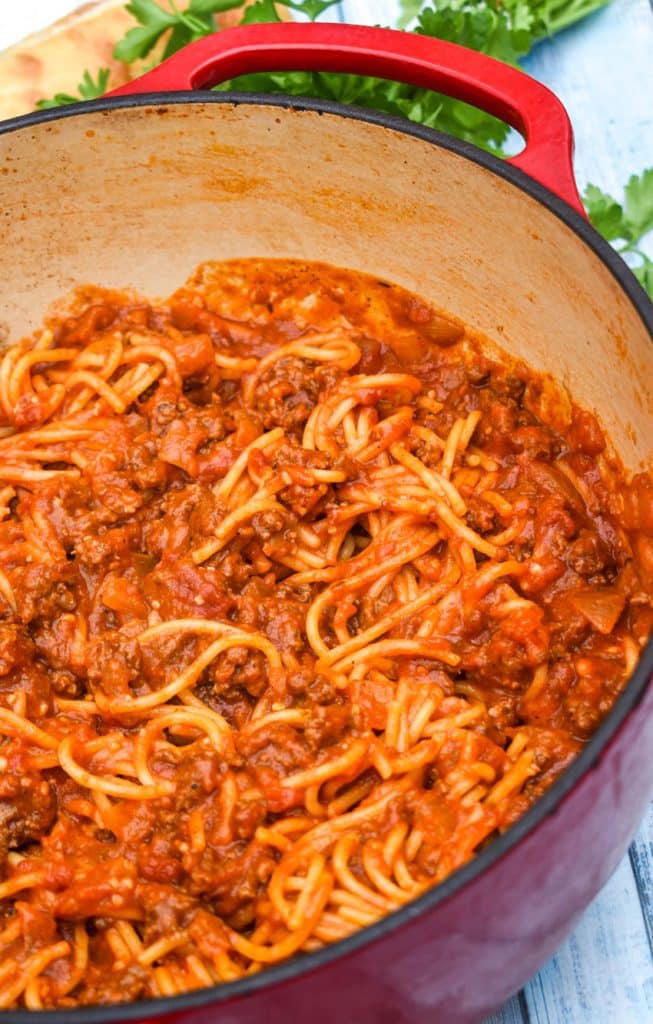 One Pot Spaghetti - 4 Sons 'R' Us