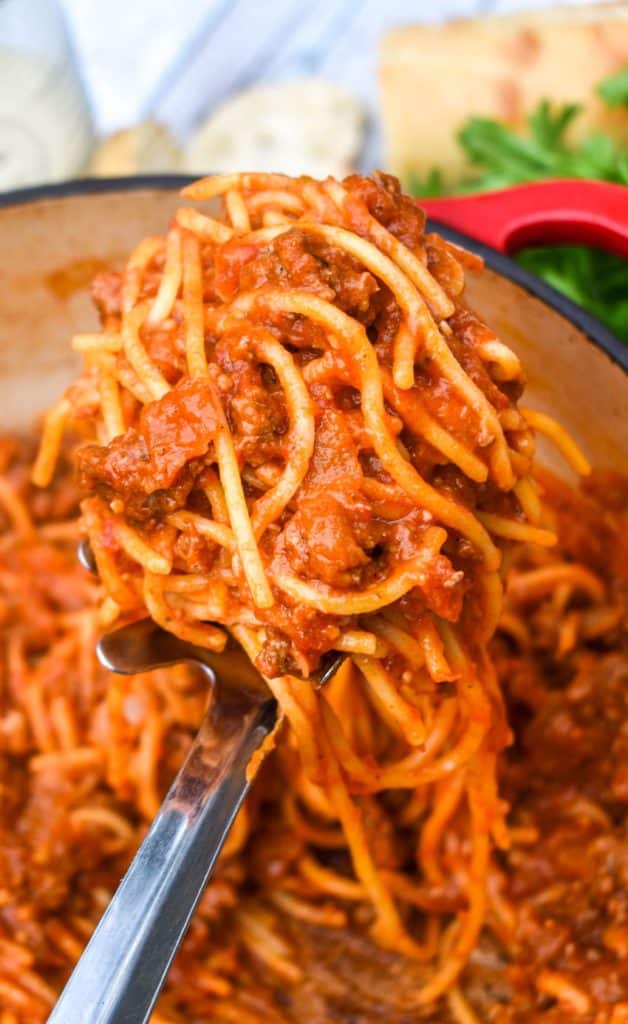 One Pot Spaghetti - 4 Sons 'R' Us