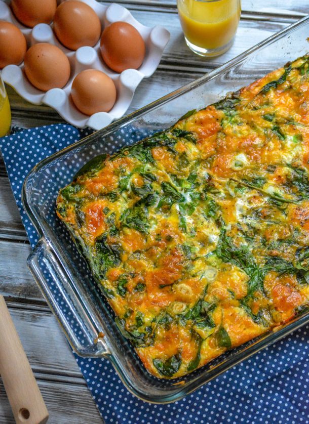 Spinach And Cheddar Egg Bake 4 Sons 'R' Us