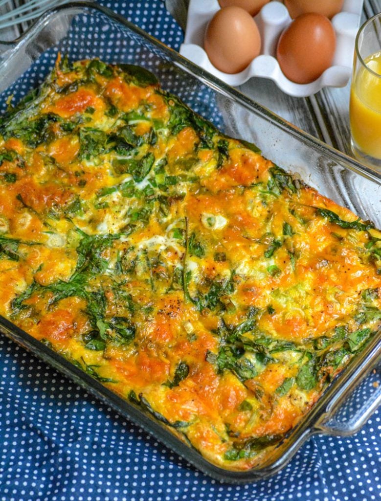Spinach And Cheddar Egg Bake