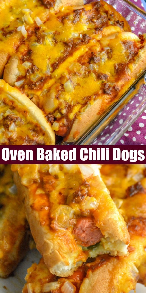 For the best chili cheese dogs around, all you need is this easy Oven Baked Hot Dogs recipe. Loaded with chili, chopped onion, and melted cheddar, they're crispy on the outside but soft and savory dogs tucked into fluffy buns. Lunch, dinner, pot lucks, even on Game Day- these are perfect for almost any occasion.