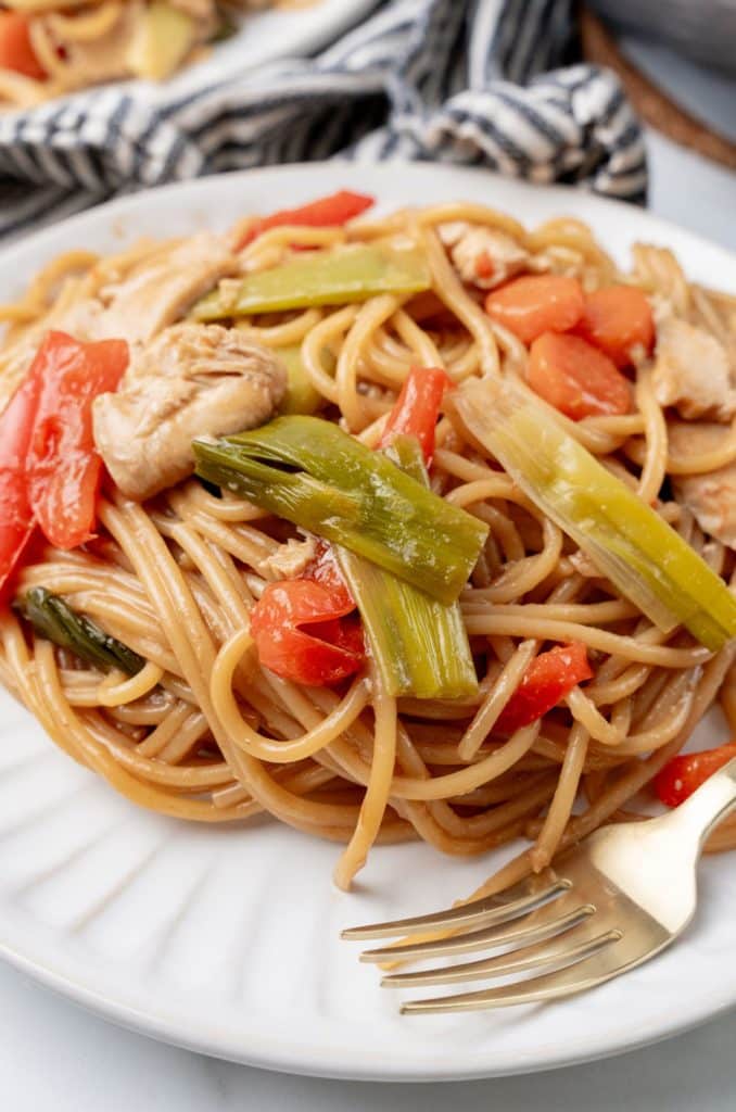 One Pot Chicken Lo Mein - 4 Sons 'R' Us