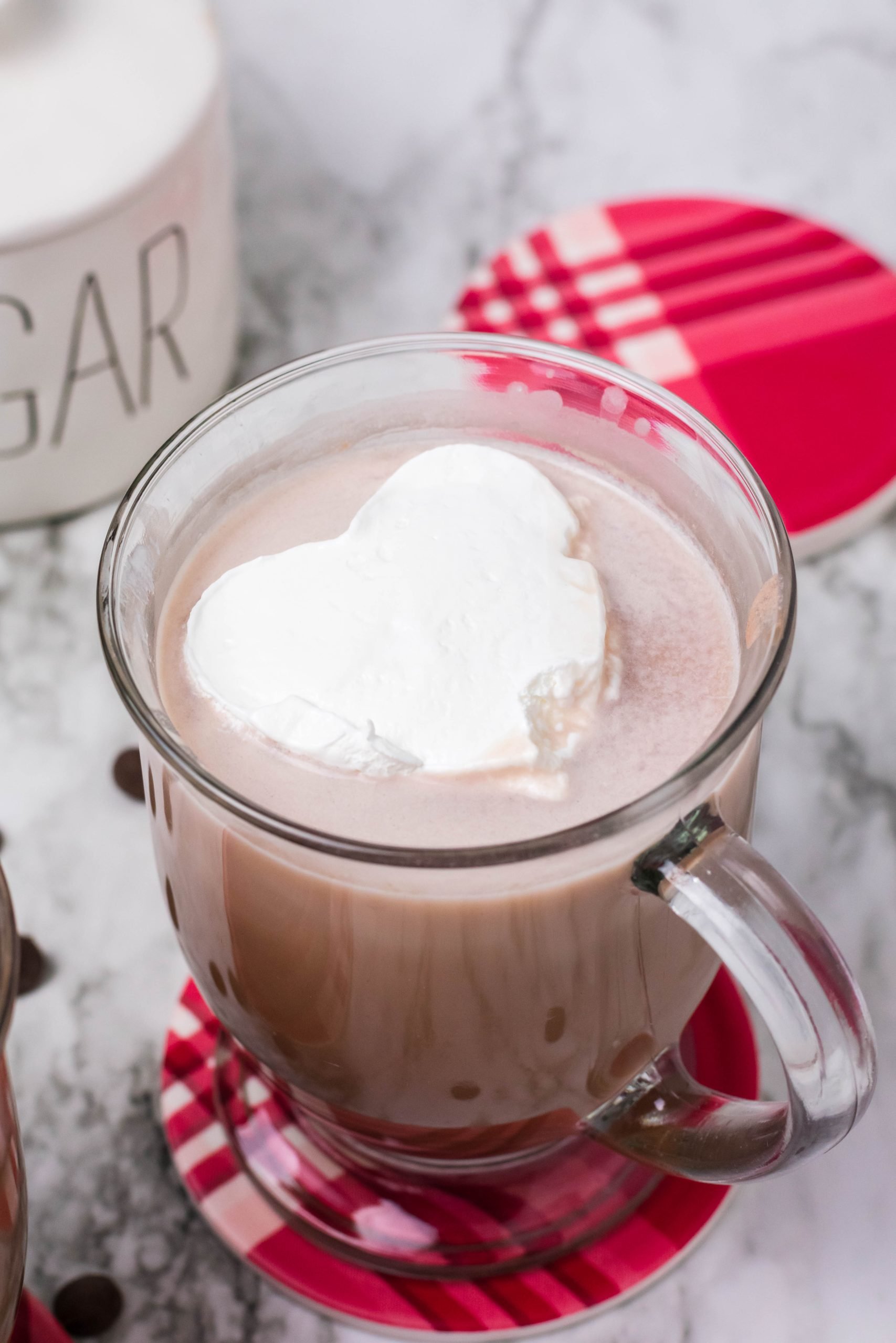 Crockpot Hot Chocolate (with Cool-Whip toppers)