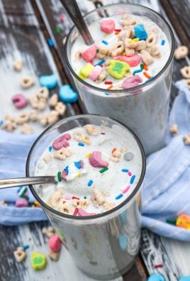 a silver spoon in a glass filled with easy homemade blizzards