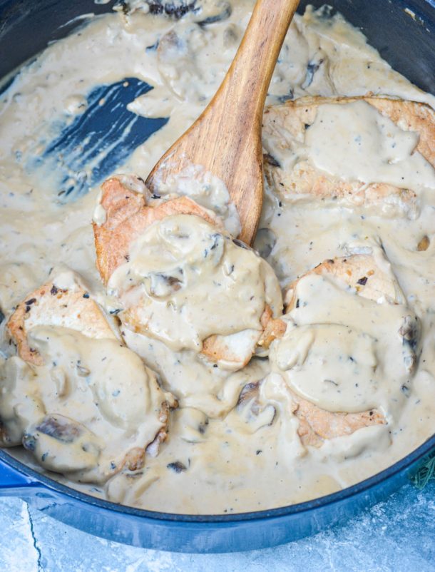 Herbed Pork Chops in Mushroom Gravy 4 Sons 'R' Us