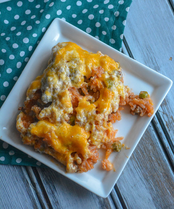 Cheesy Ground Beef And Rice Casserole