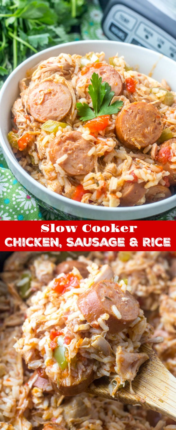 Crockpot Chicken, Sausage, & Rice 4 Sons 'R' Us