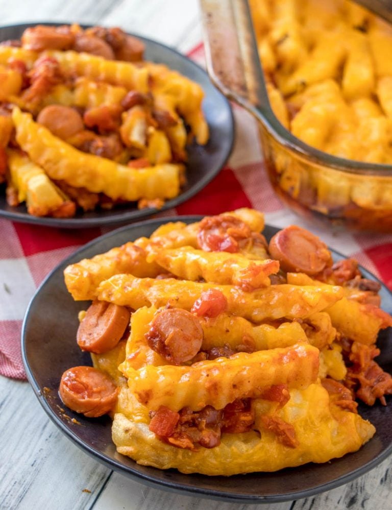 Chili Dog Casserole with Cheese Fries 4 Sons 'R' Us