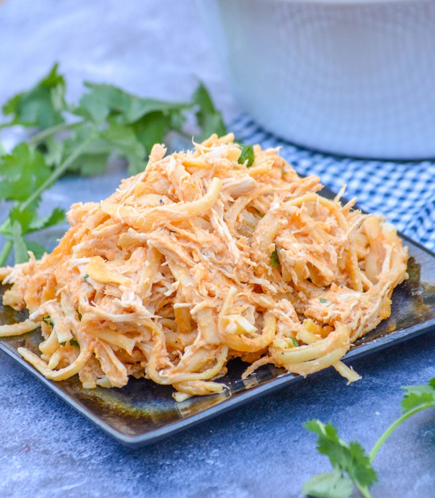 Crockpot Cheesy Buffalo Chicken Pasta