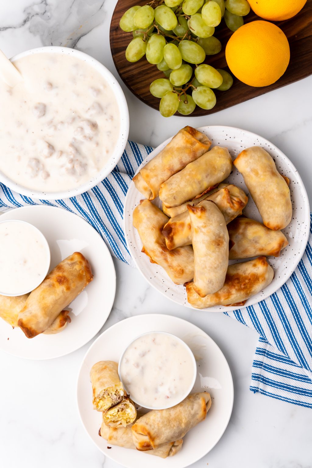 Breakfast Egg Rolls with Sausage Gravy 4 Sons 'R' Us