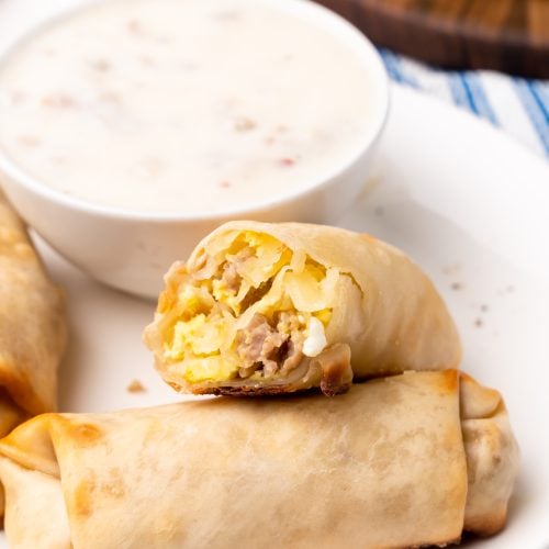 Breakfast Egg Rolls with Sausage Gravy - 4 Sons 'R' Us