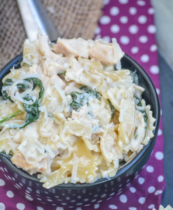 Chicken Florentine and Farfalle