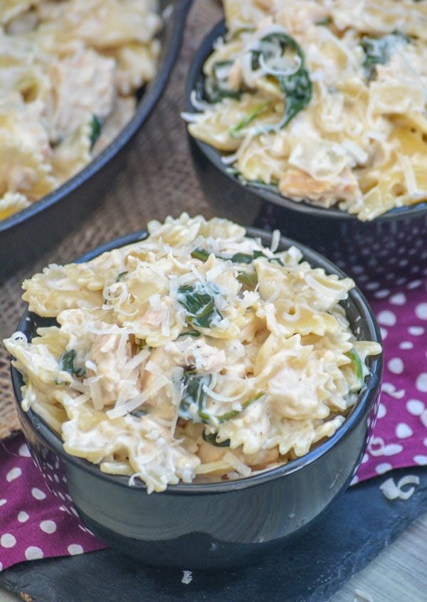 Chicken Florentine and Farfalle