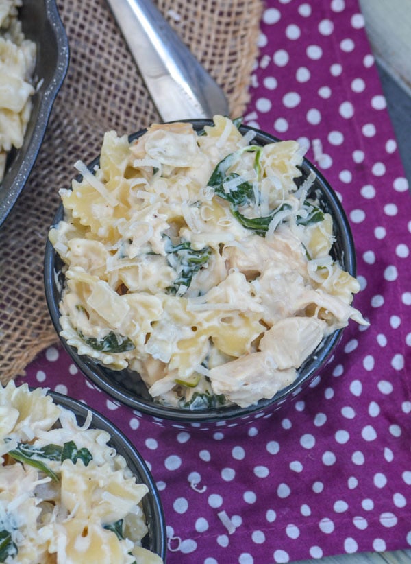 Chicken Florentine and Farfalle