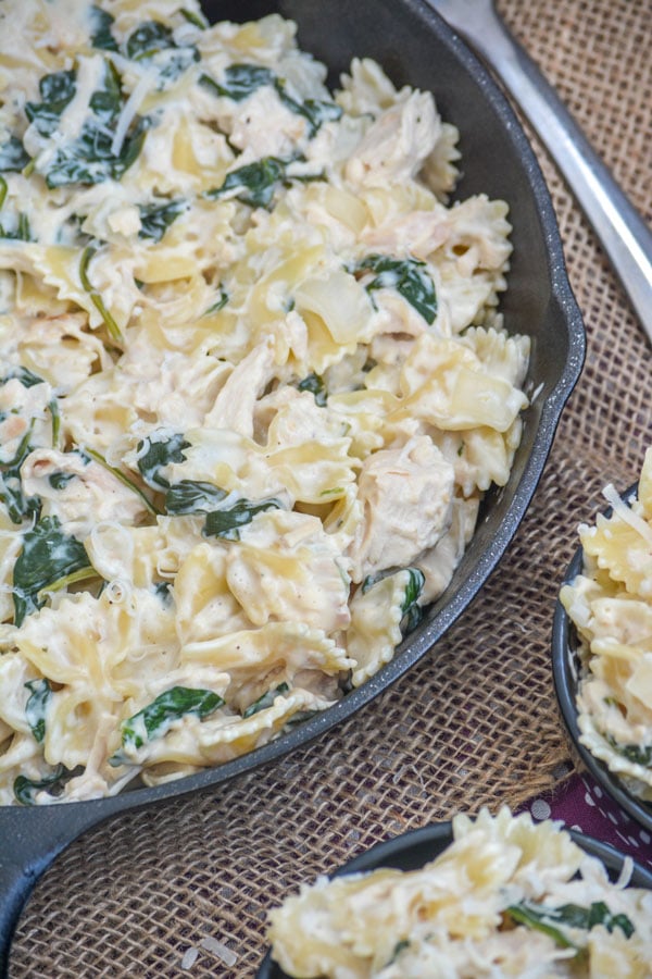 Chicken Florentine and Farfalle