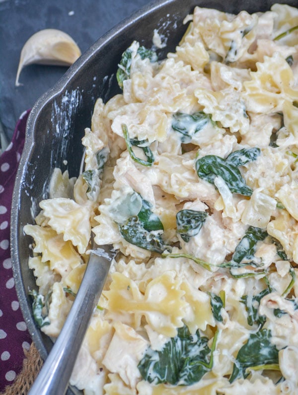 Chicken Florentine and Farfalle