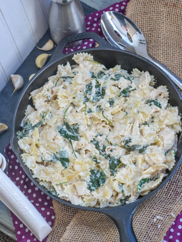 Chicken Florentine and Farfalle