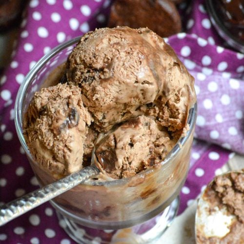 No Churn Chocolate Fudge Brownie Ice Cream - 4 Sons 'R' Us