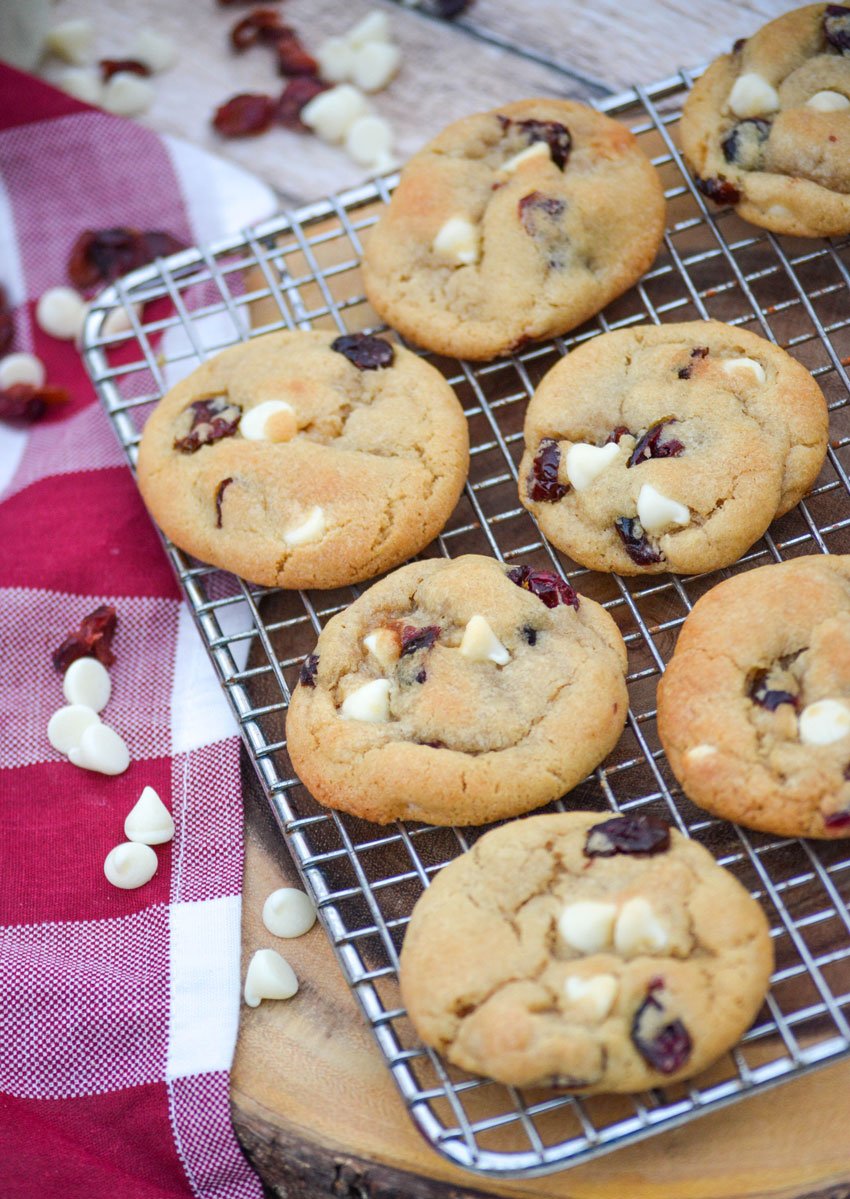 Chewy White Chocolate Chip & Cranberry Cookies