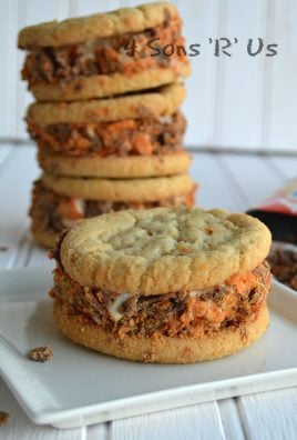 Butterfinger Crusted Sugar Cookie Ice Cream Sandwiches