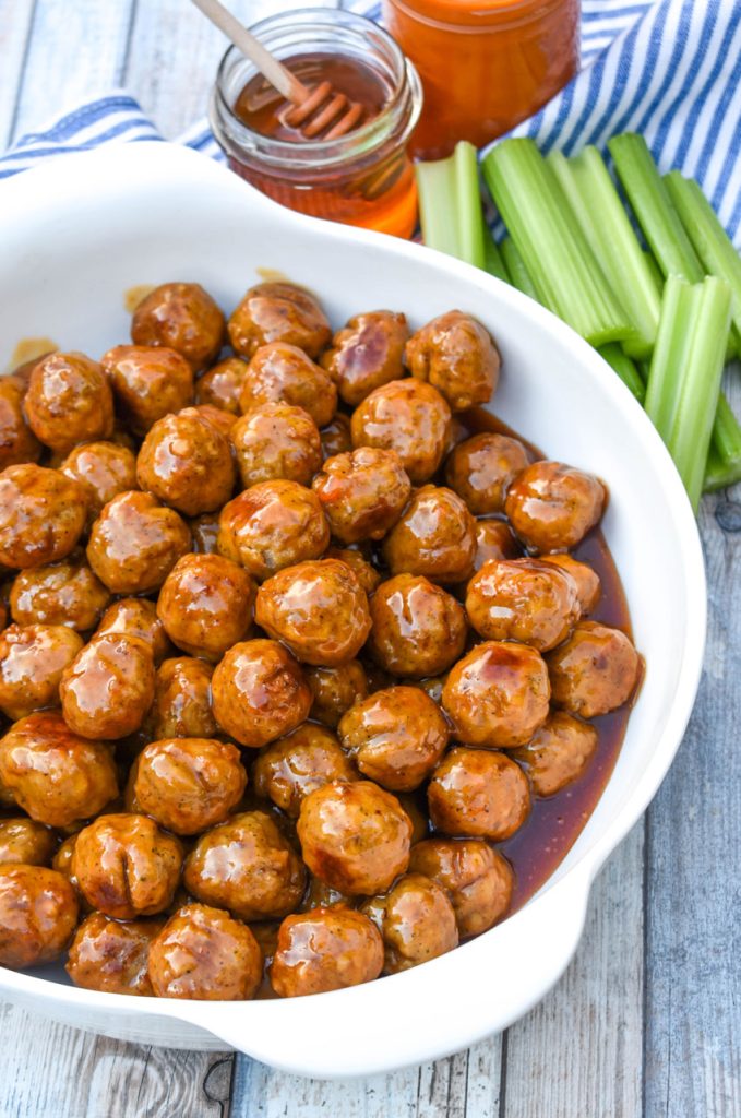 Slow Cooker Honey Buffalo Meatballs 4 Sons 'R' Us