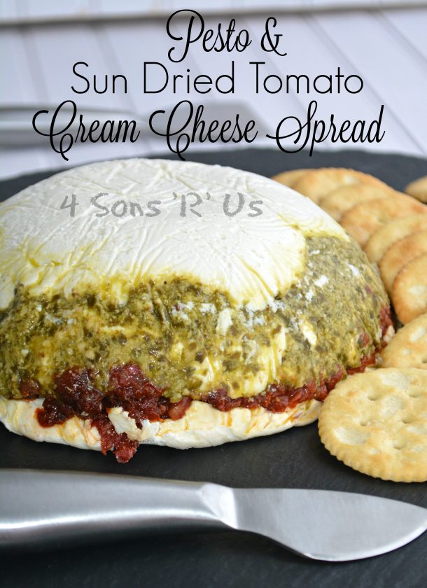 Pesto Cream Cheese Spread with Sun Dried Tomatoes 4 Sons 'R' Us