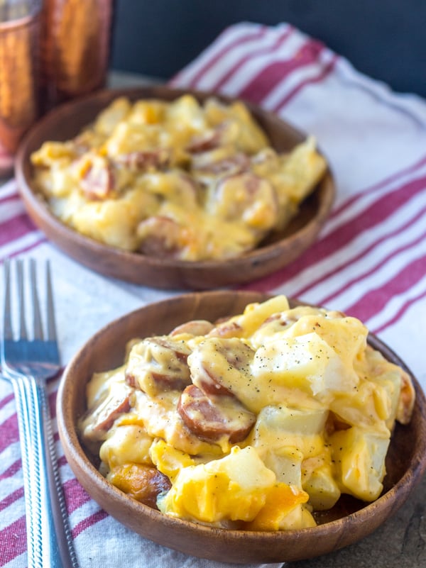 Cheesy Potato & Smoked Sausage Casserole