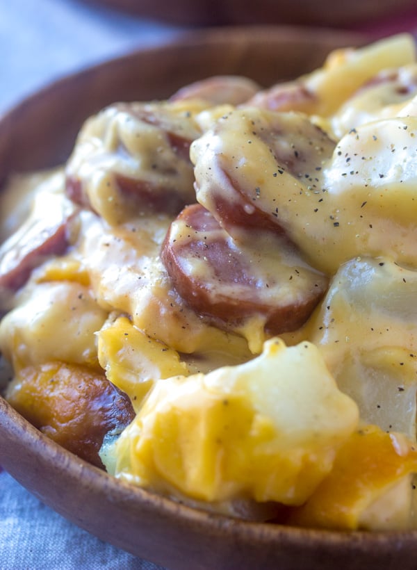 Cheesy Potato & Smoked Sausage Casserole