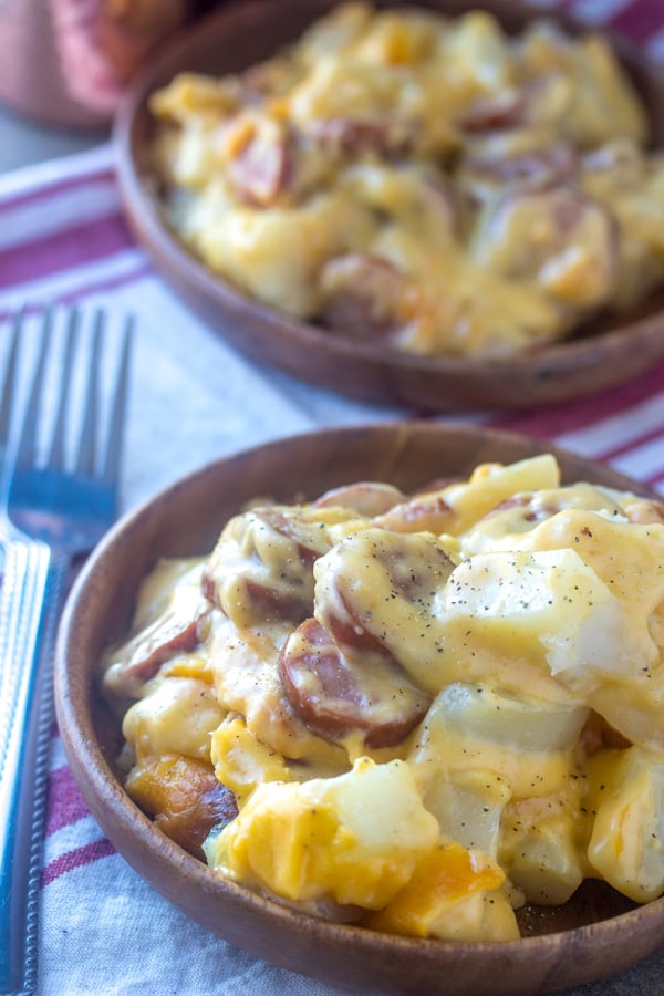 Cheesy Potato And Smoked Sausage Casserole 