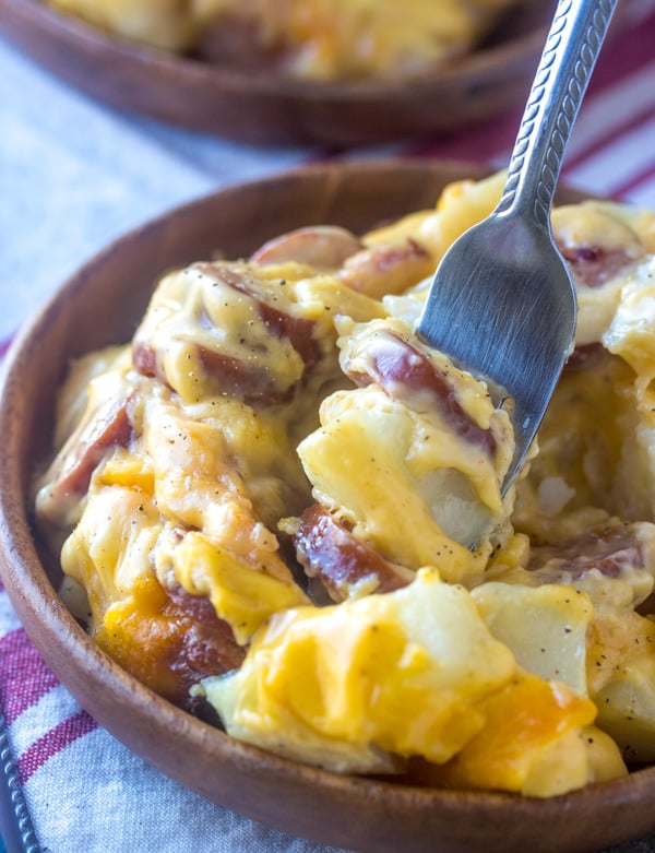 Cheesy Potato & Smoked Sausage Casserole