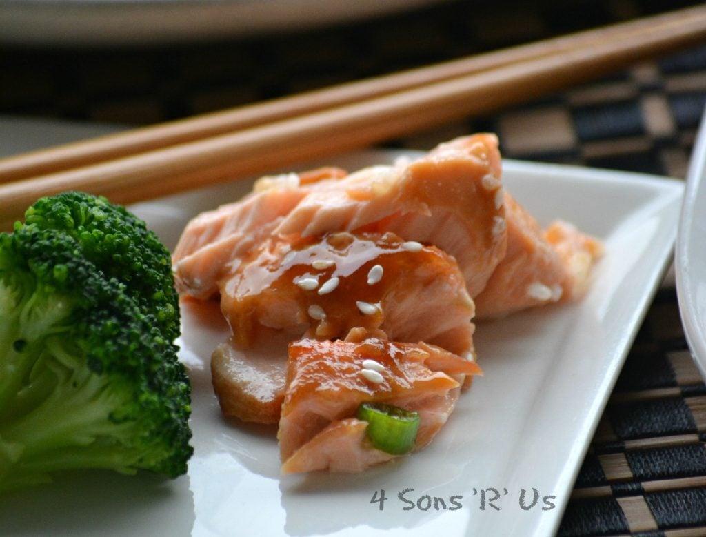 Baked Teriyaki Salmon with A Sriracha Cream Drizzle