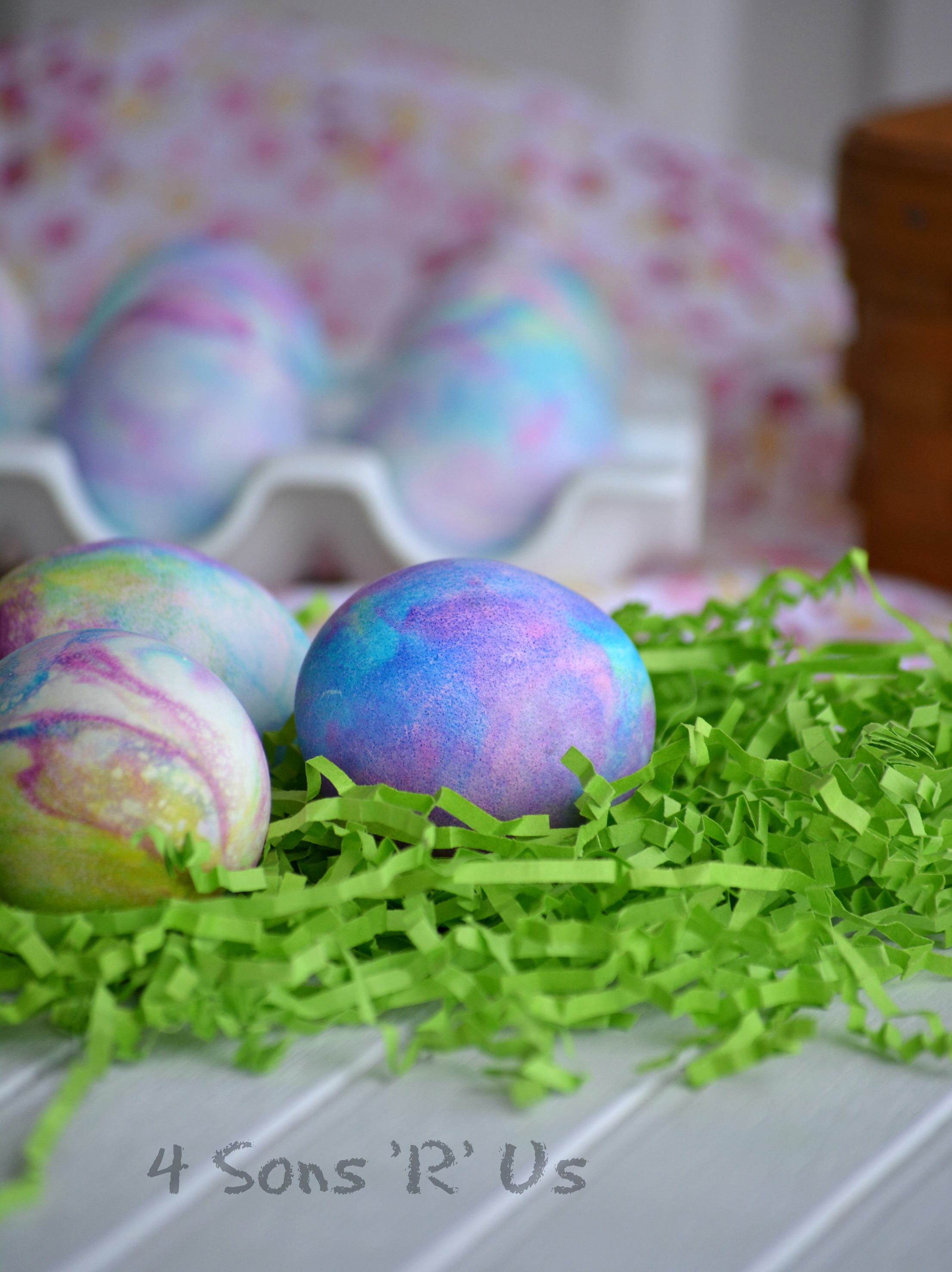 Shaving Cream Colored Easter Eggs 4 Sons 'R' Us