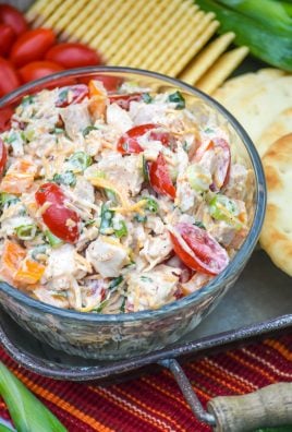 tex mex chicken salad in a small glass bowl