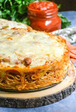 Baked Spaghetti Pie with Pepperoni