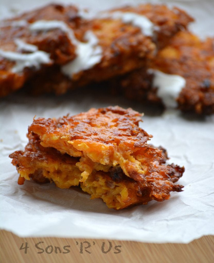 Bacon Cheddar Butternut Squash Fritters & Ranch Crema