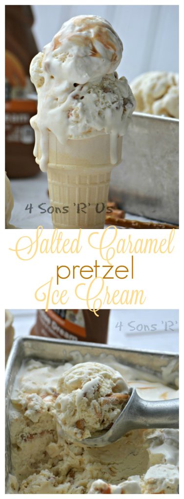 Salted Caramel Pretzel Ice Cream Collage