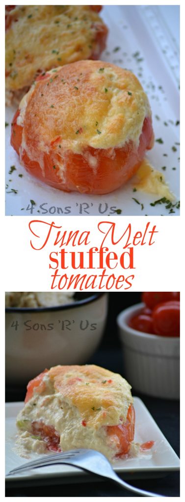 Tuna Melt Stuffed Tomatoes Collage