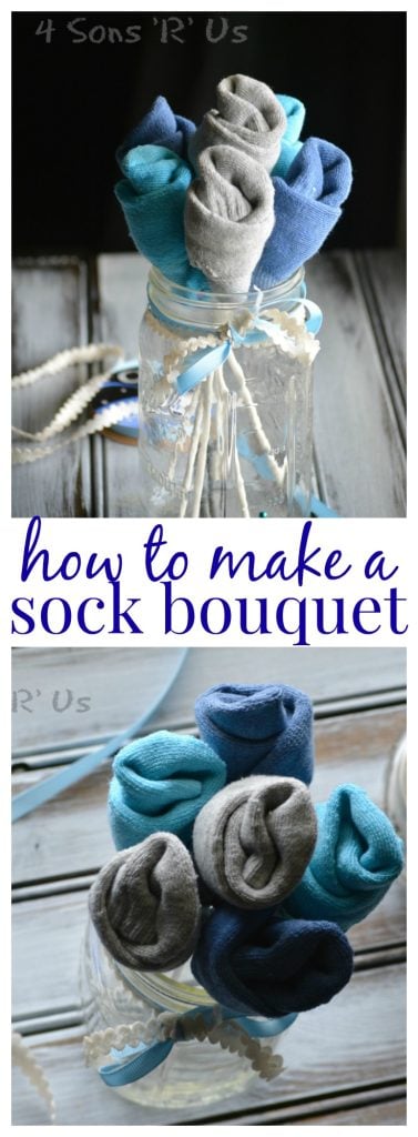 sock bouquet collage