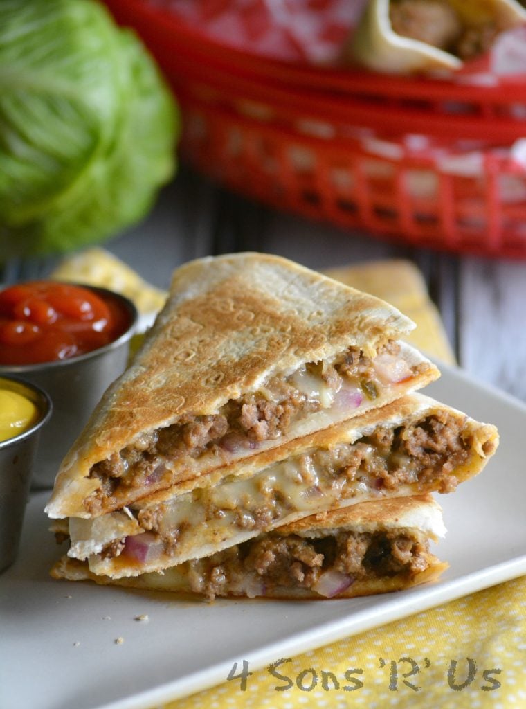 cheeseburger quesadillas