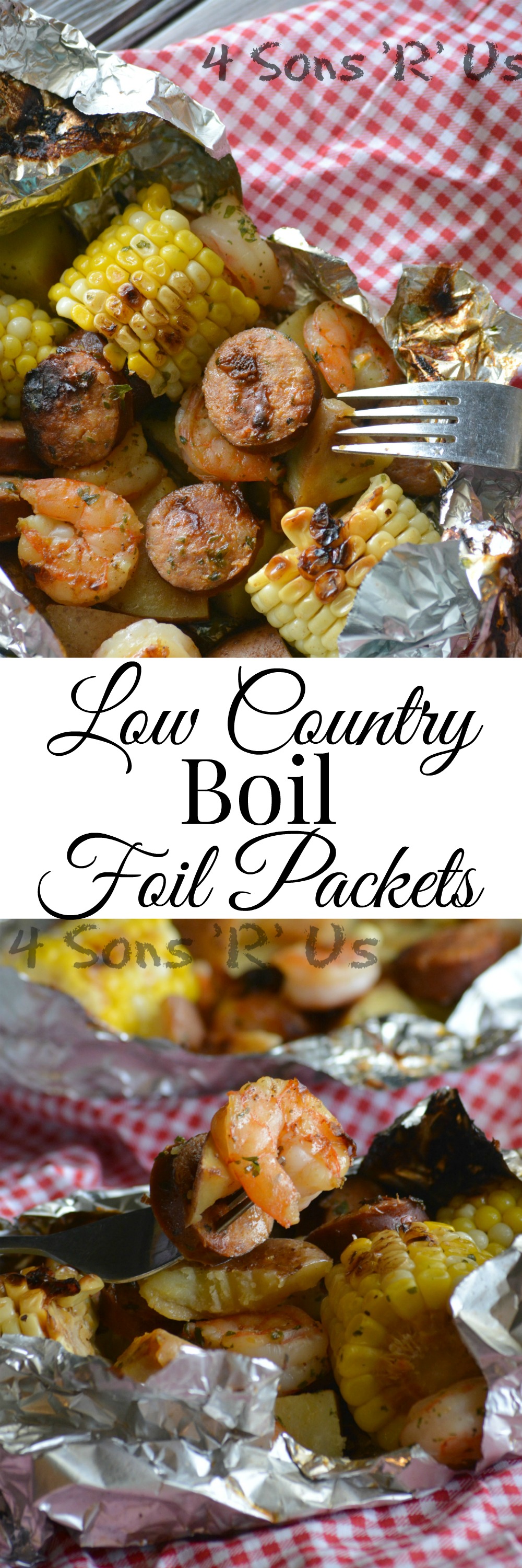 Low Country Boil Foil Packets Collage 4 Sons 'R' Us