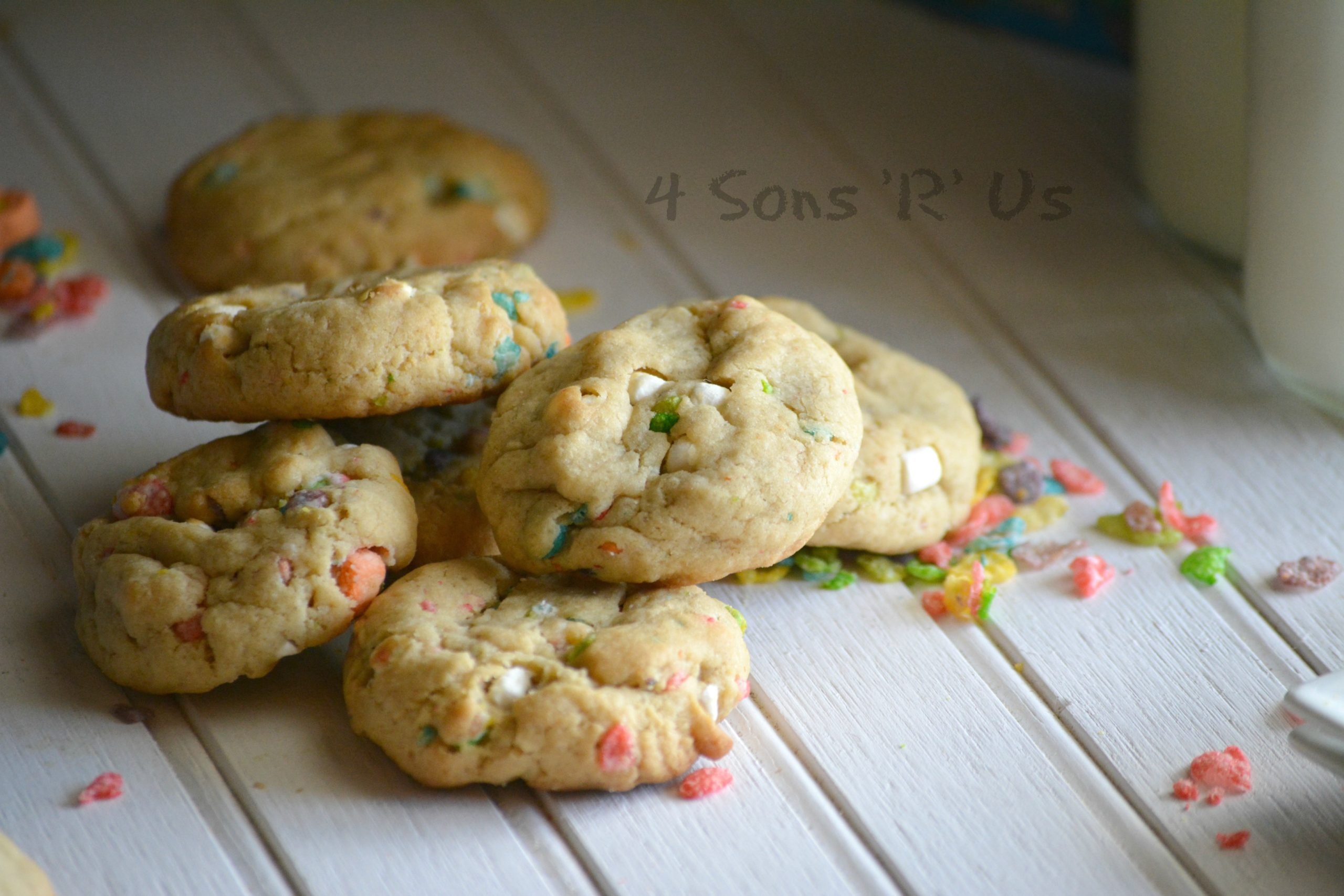 Marshmallow Fruity Pebble Crunch Brown Butter Cookies