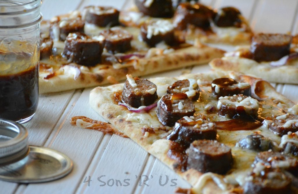 Barbecue Sausage Flatbread Pizza