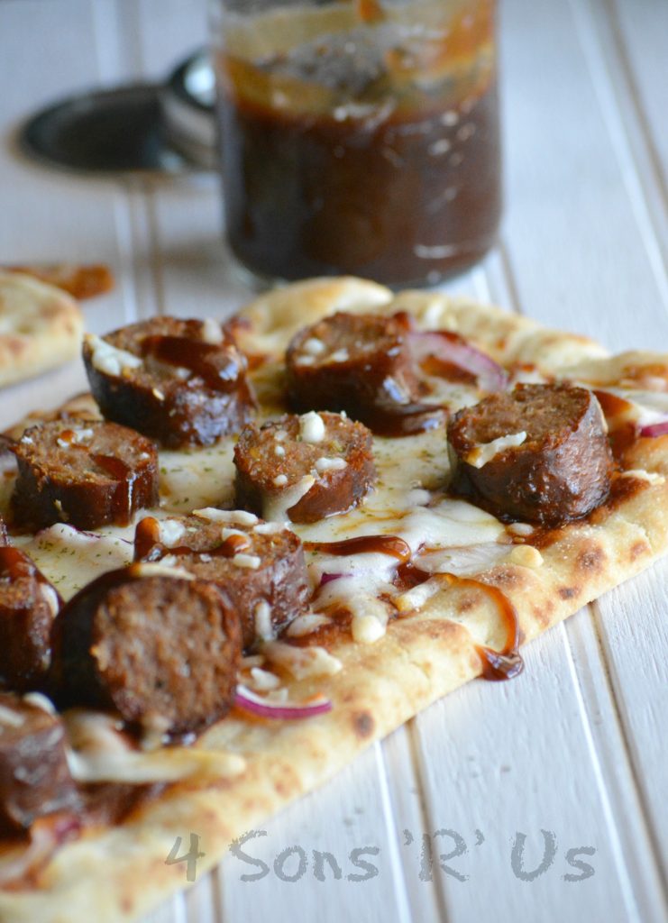 Barbecue Sausage Flatbread Pizza 3