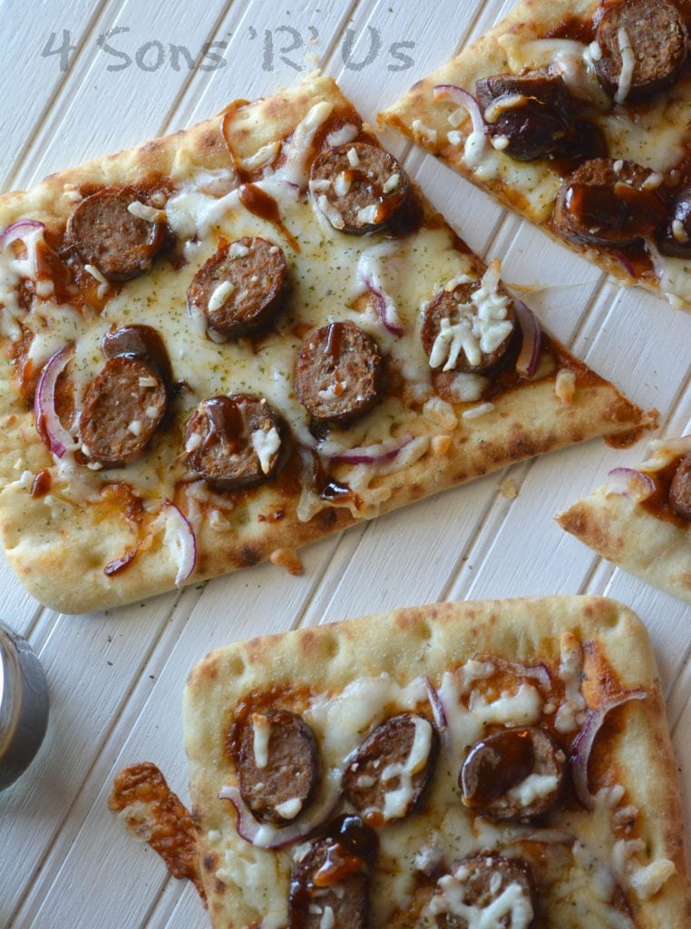 Barbecue Sausage Flatbread Pizza 4