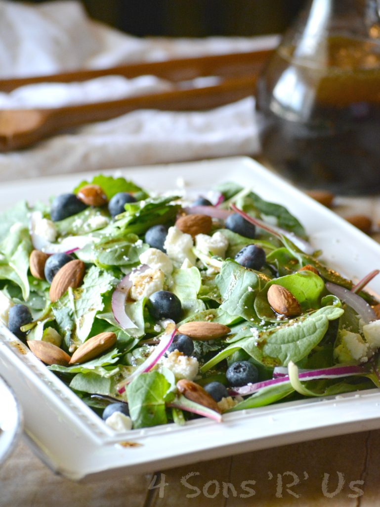 Blueberry Feta Spinach Salad with Lemon Poppyseed Vinaigrette