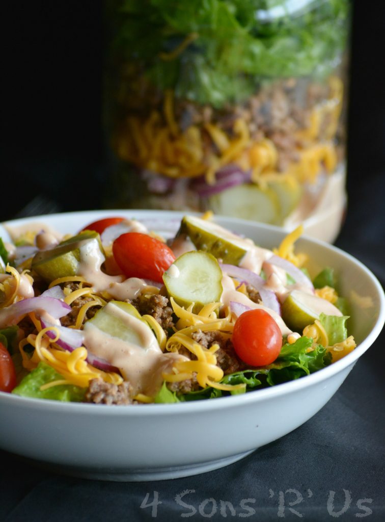 Cheeseburger Mason Jar Salad 3