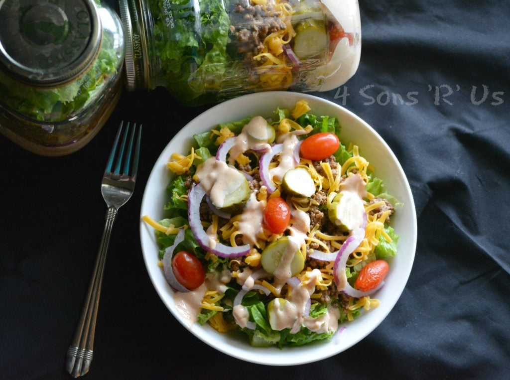 Cheeseburger Mason Jar Salad 4